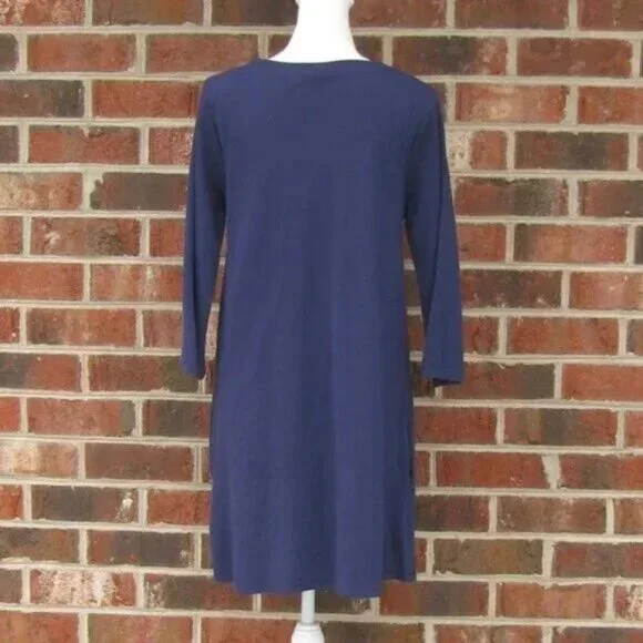 NWT Ripley Rader A line navy blue v neck Size 4 dress has pockets luxury style - Picture 5 of 6